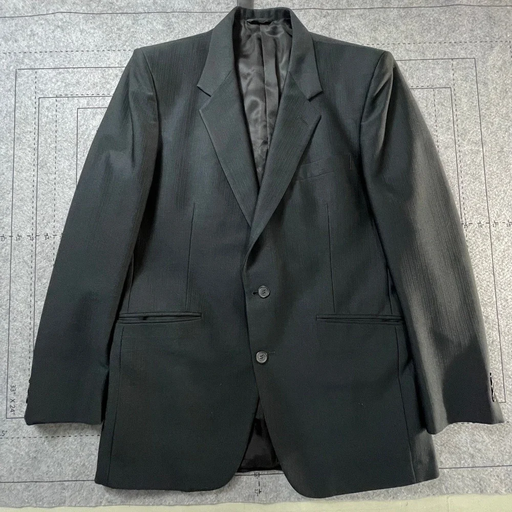 Vintage Sasson Men's Charcoal Pinstripe Blazer Suit Jacket 2 Button Classic Fit